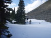 Snowshoeing up to the fiddle pass campsite