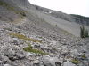 climbing scree and talus slope.