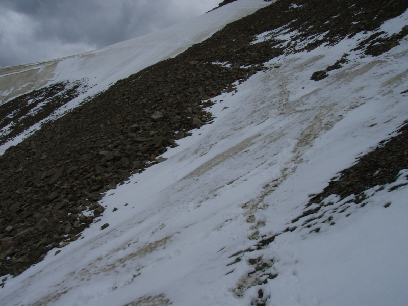 Last bit of climb across snow. Too busy concentrating to take more pictures of this.